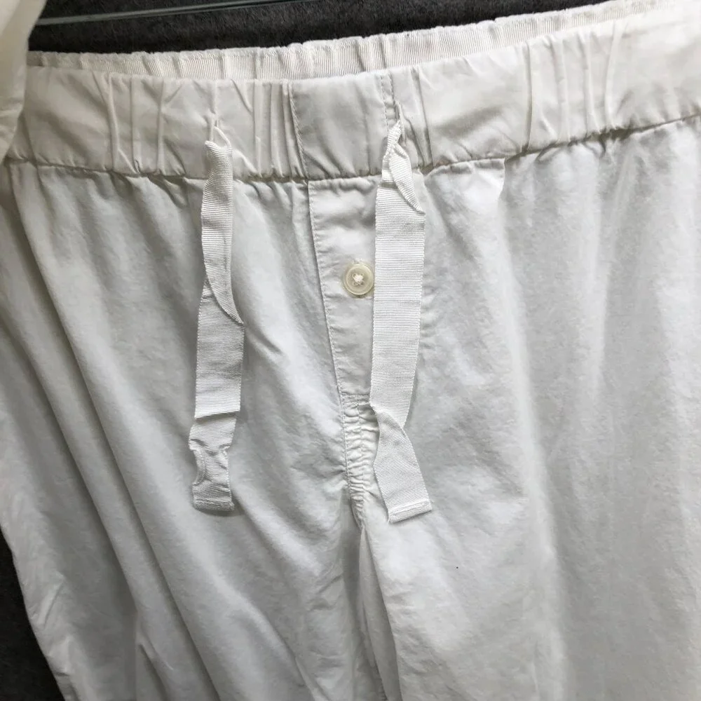 J. Crew Vintage Pajama Set Womens S White Cotton Long Sleeve Lightweight Button - Picture 10 of 14